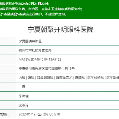 宁夏朝聚开明眼科医院